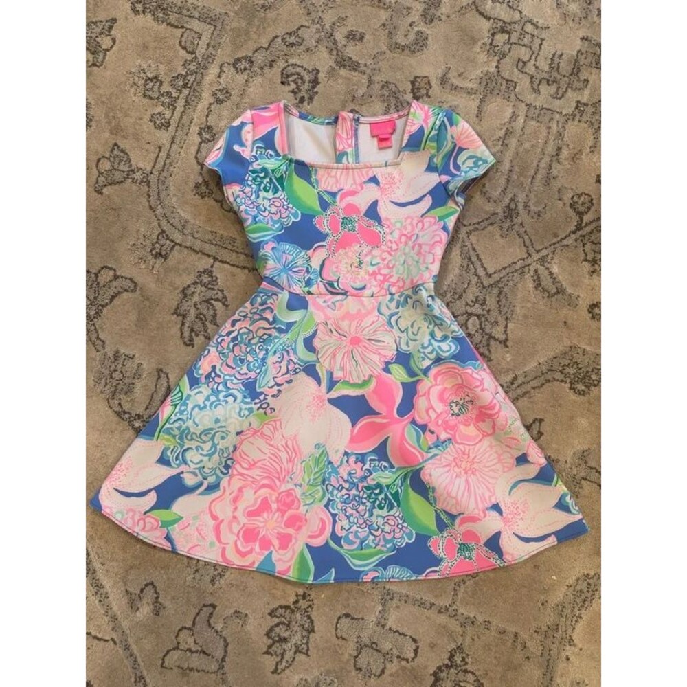 Lilly Pulitzer Arya Dress Peony For Your Thoughts Floral Multicolor Girls 7
